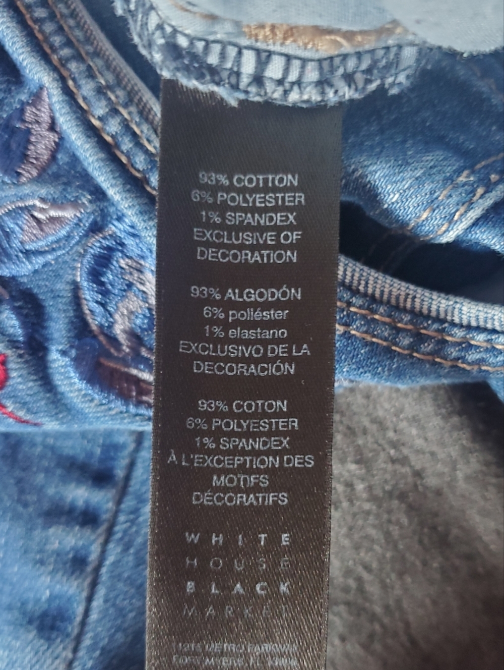 White House Black Market Floral Embroidered Girlfriend Jeans - Picture 9 of 9
